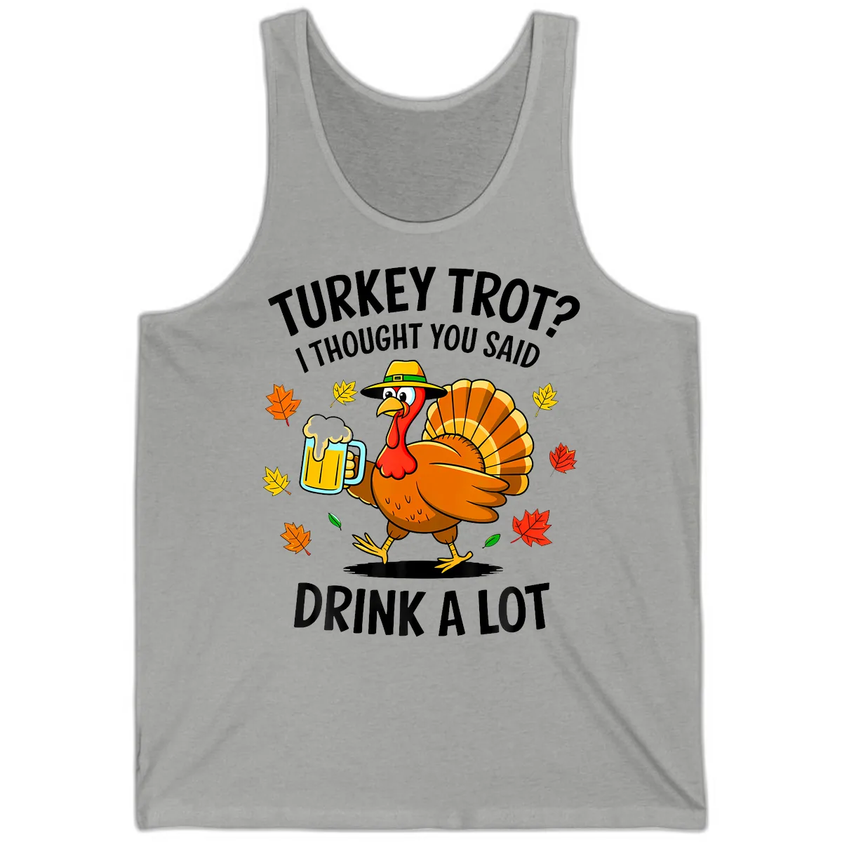Turkey Trot Drink A Lot Tank in Athletic Heather