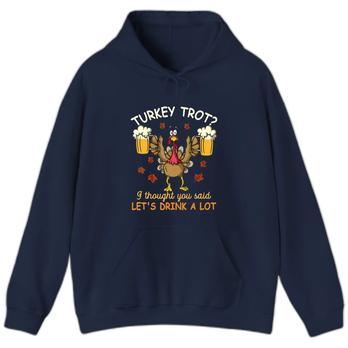 Turkey Trot Drink A Lot Hoodie in Navy