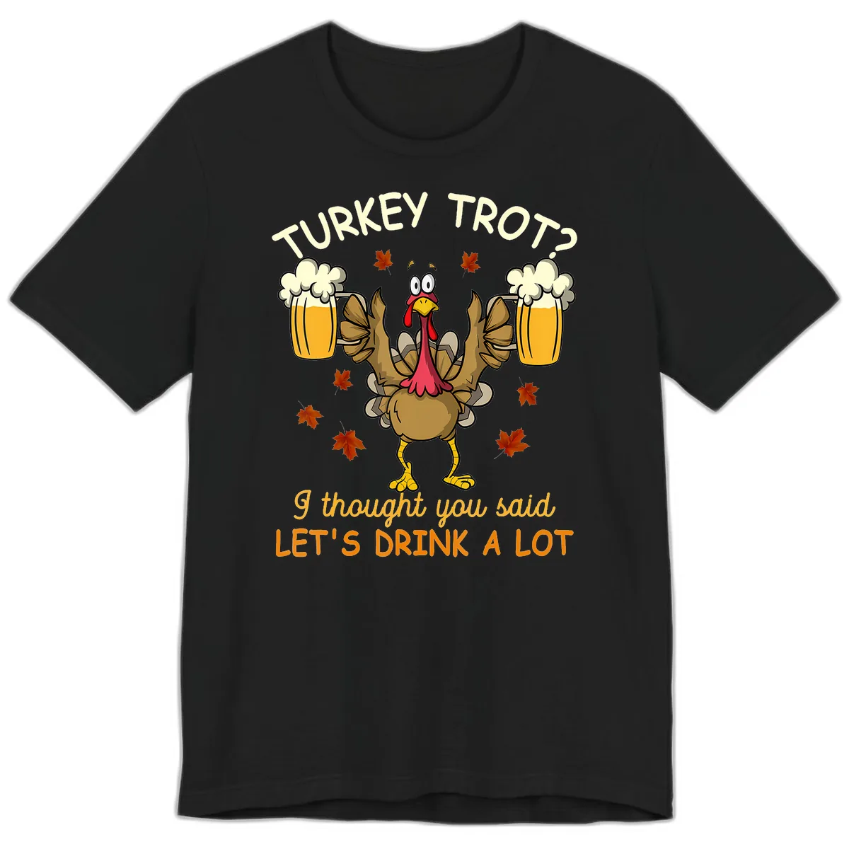 Turkey Trot Drink A Lot Premium T-Shirt in Black