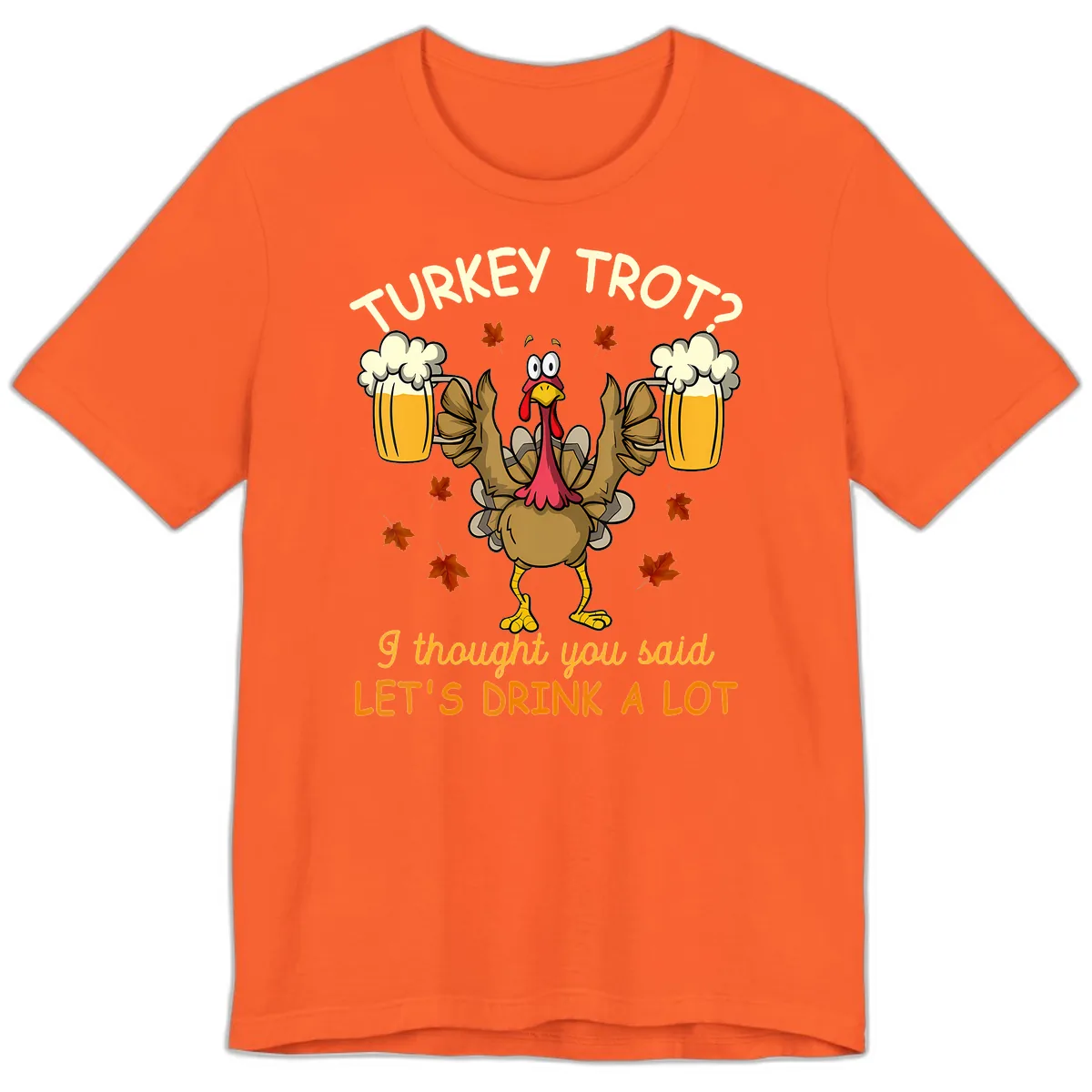 Turkey Trot Drink A Lot Premium T-Shirt in Orange