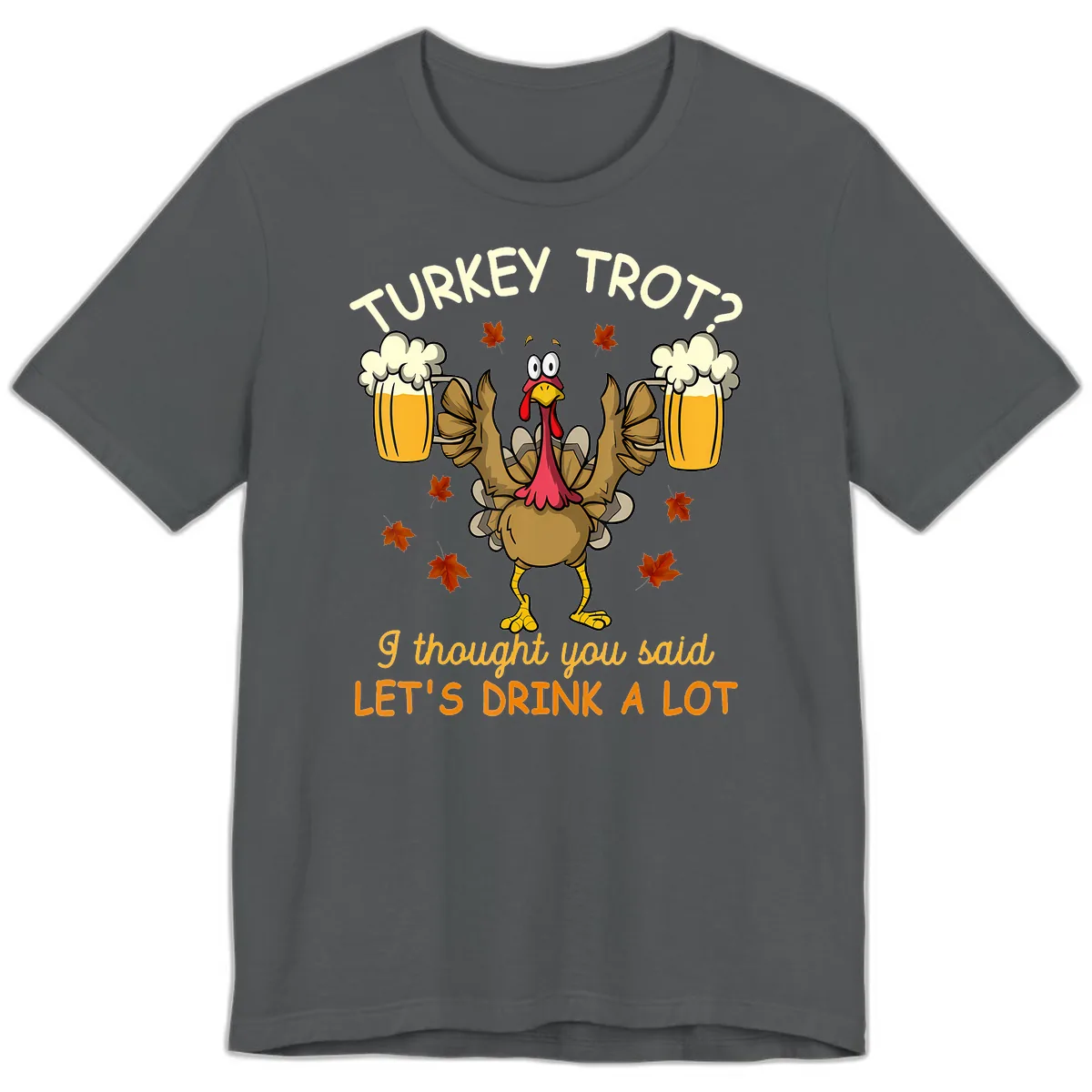 Turkey Trot Drink A Lot Premium T-Shirt in Asphalt