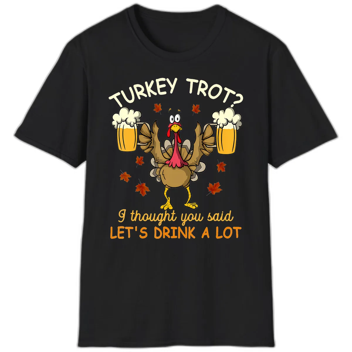 Turkey Trot Drink A Lot T-Shirt in Black