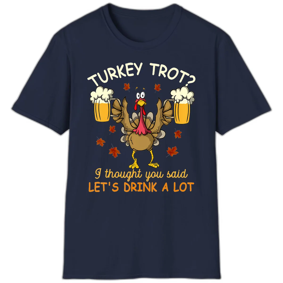Turkey Trot Drink A Lot T-Shirt in Navy