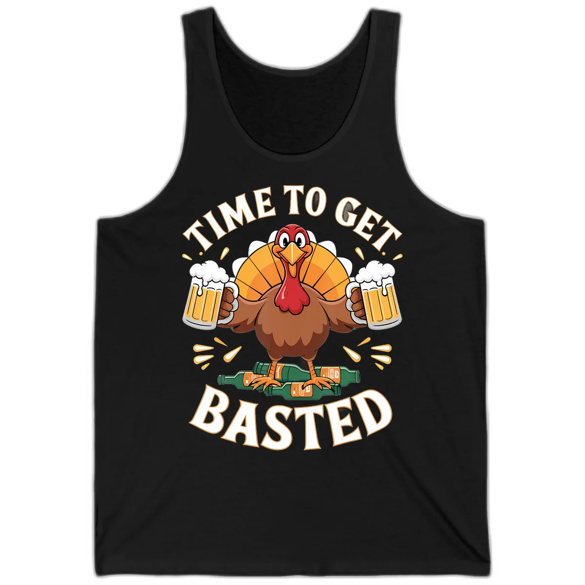 Time to Get Basted Turkey Design Tank in Black