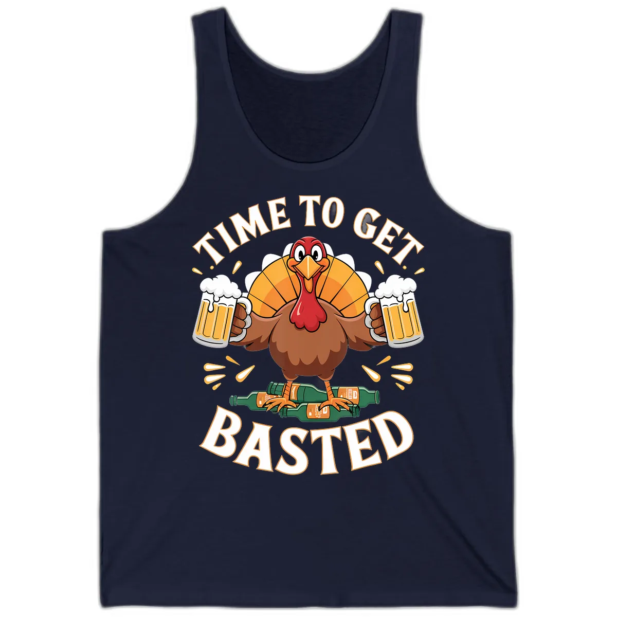 Time to Get Basted Turkey Design Tank in Navy