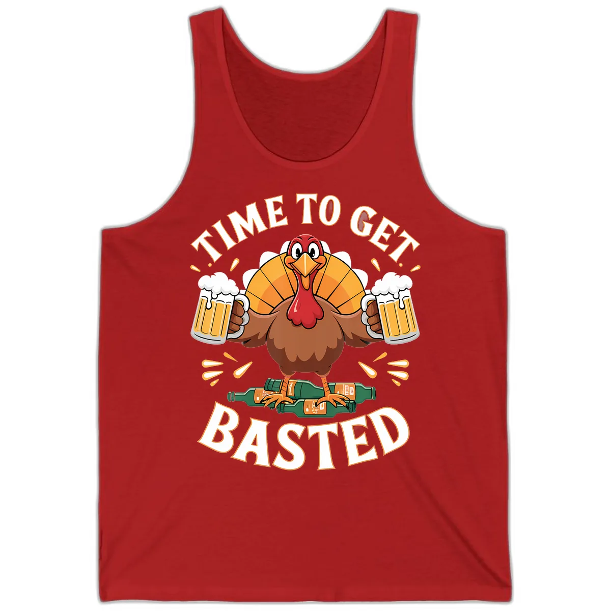 Time to Get Basted Turkey Design Tank in Red