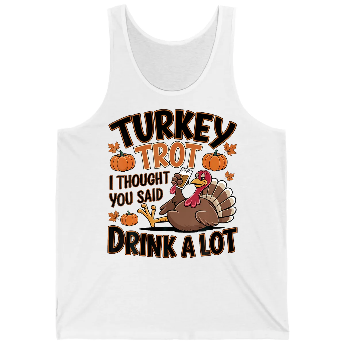 Turkey Trot Drink A Lot Tank in White