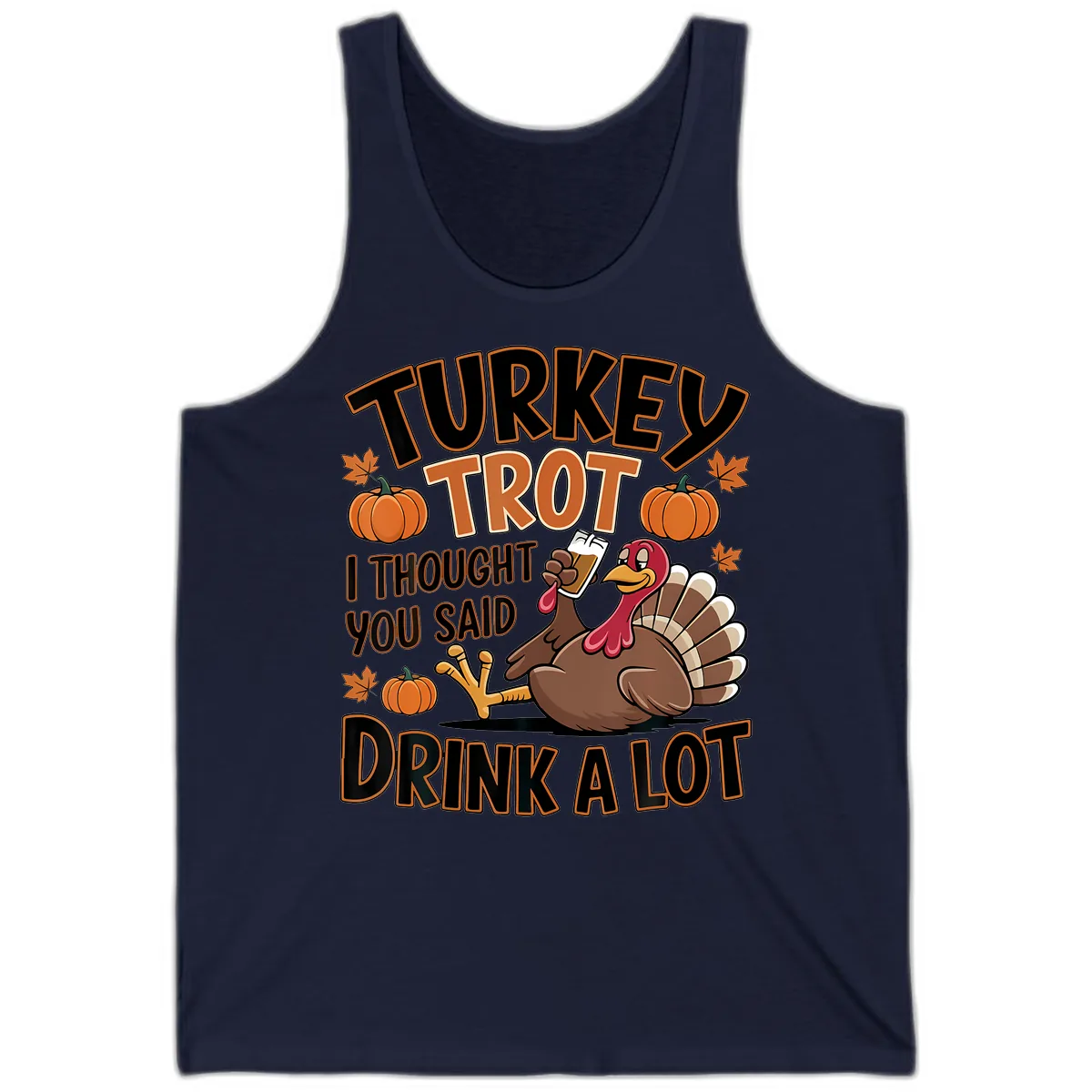 Turkey Trot Drink A Lot Tank in Navy