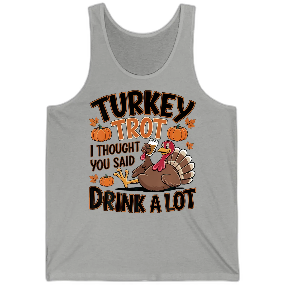 Turkey Trot Drink A Lot Tank in Athletic Heather