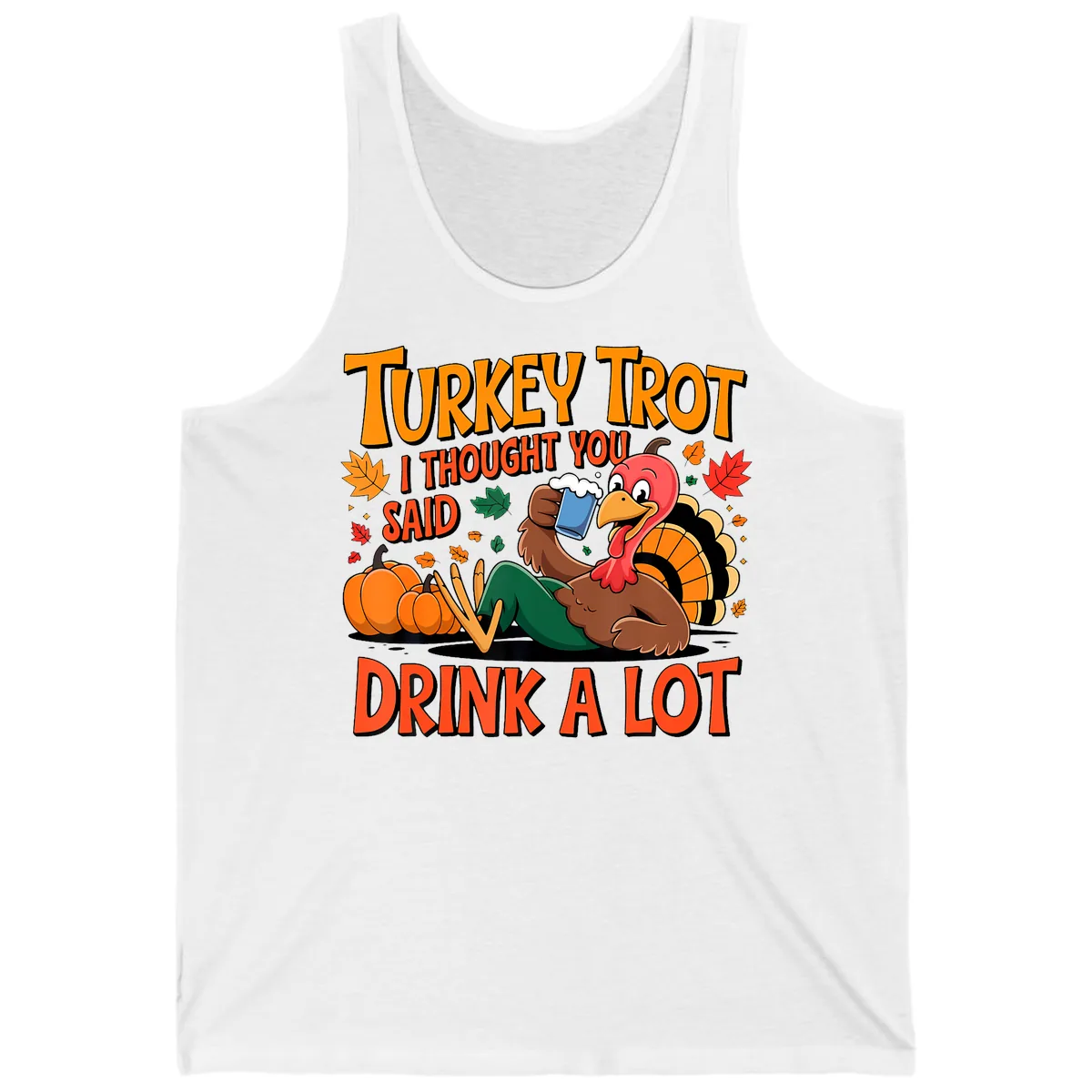 Turkey Trot Drink A Lot Tank in White