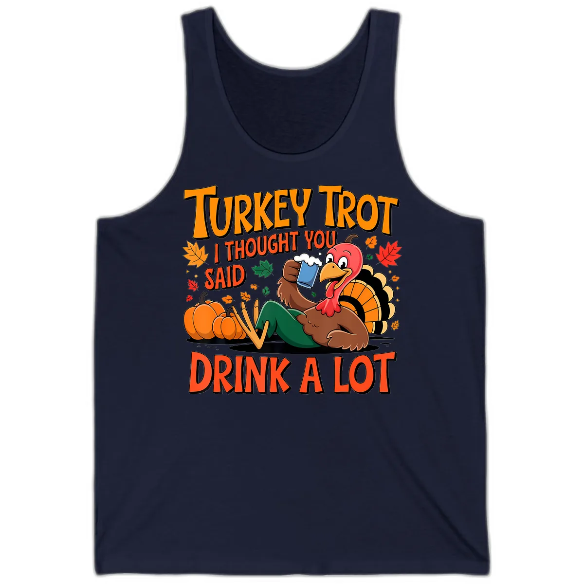 Turkey Trot Drink A Lot Tank in Navy