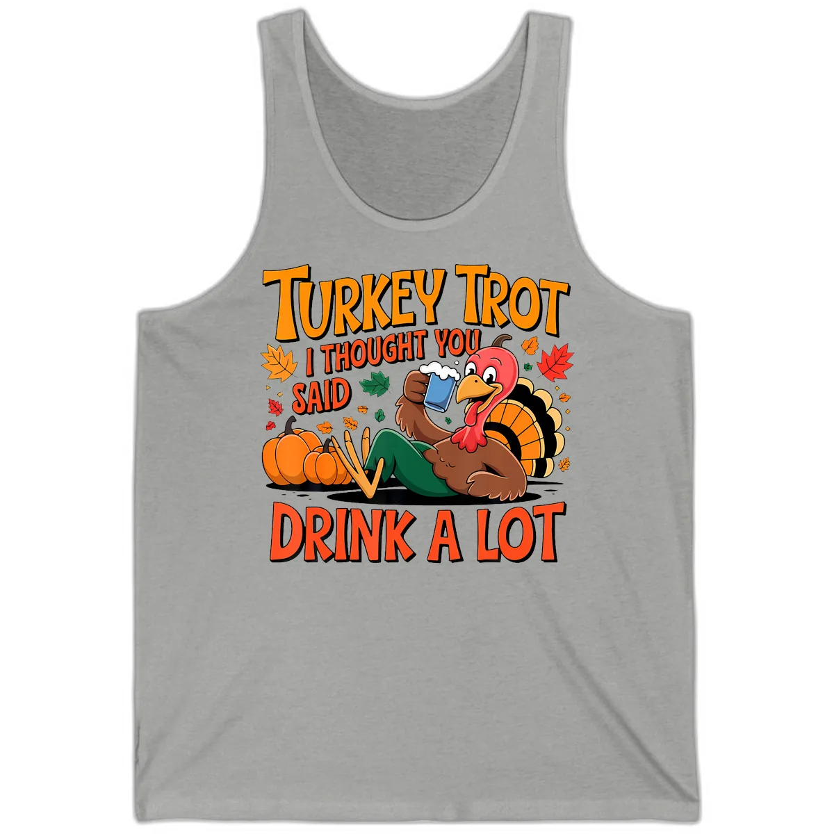 Turkey Trot Drink A Lot Tank in Athletic Heather