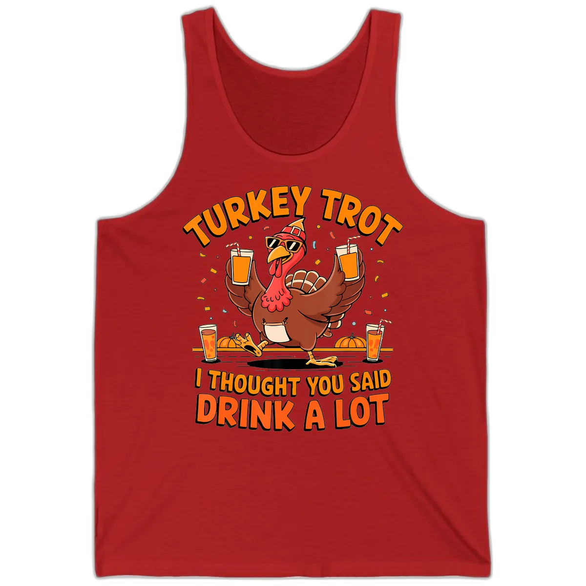 Turkey Trot Drink A Lot Fun Turkey Tank in Red