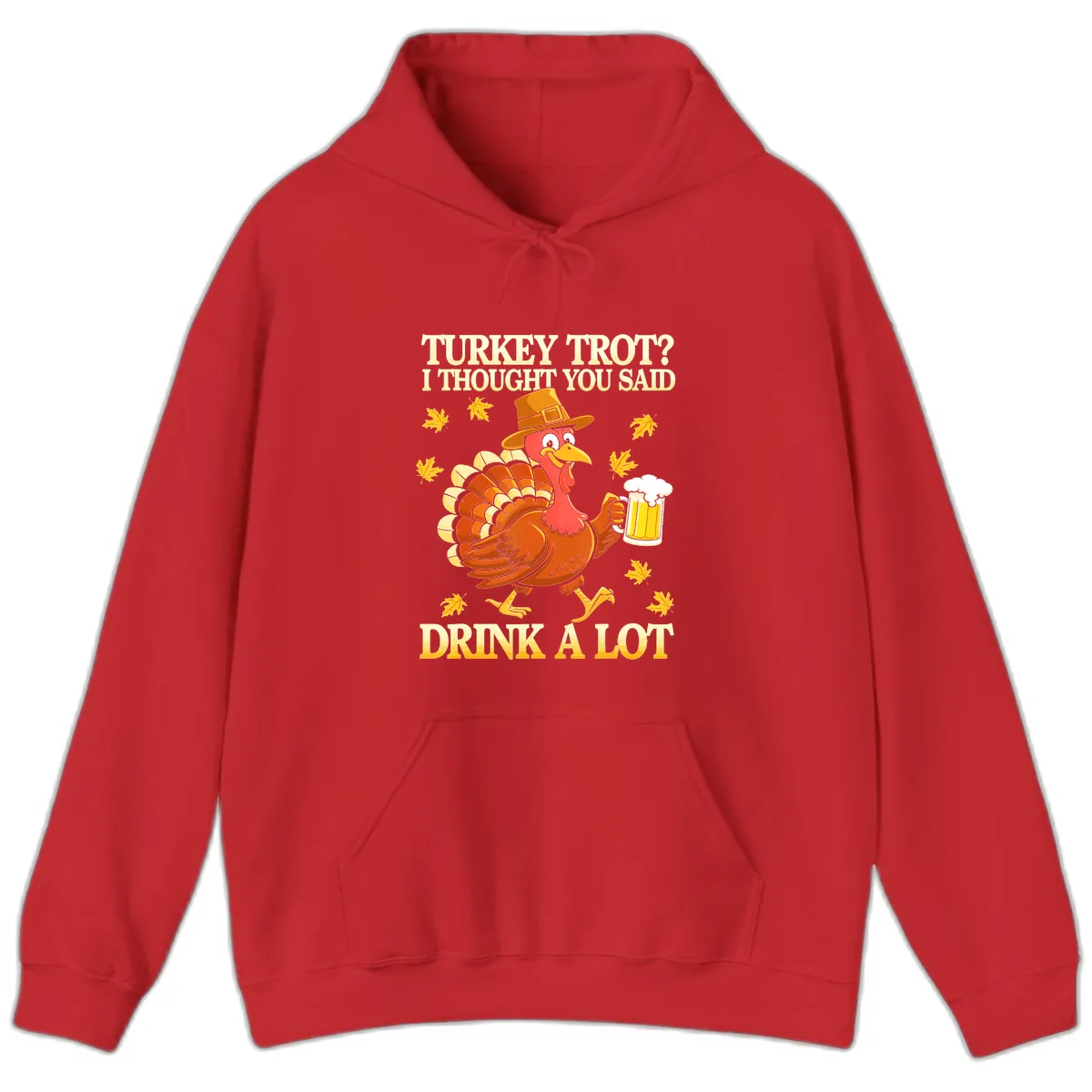 Turkey Trot Drink A Lot Hoodie in Red