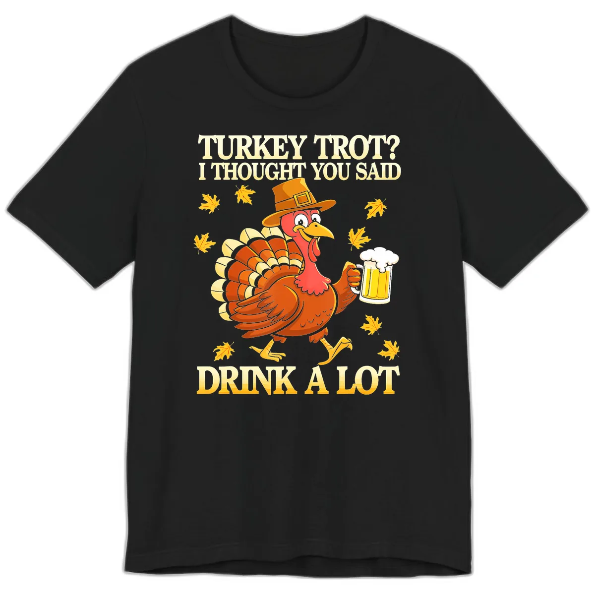 Turkey Trot Drink A Lot Premium T-Shirt in Black