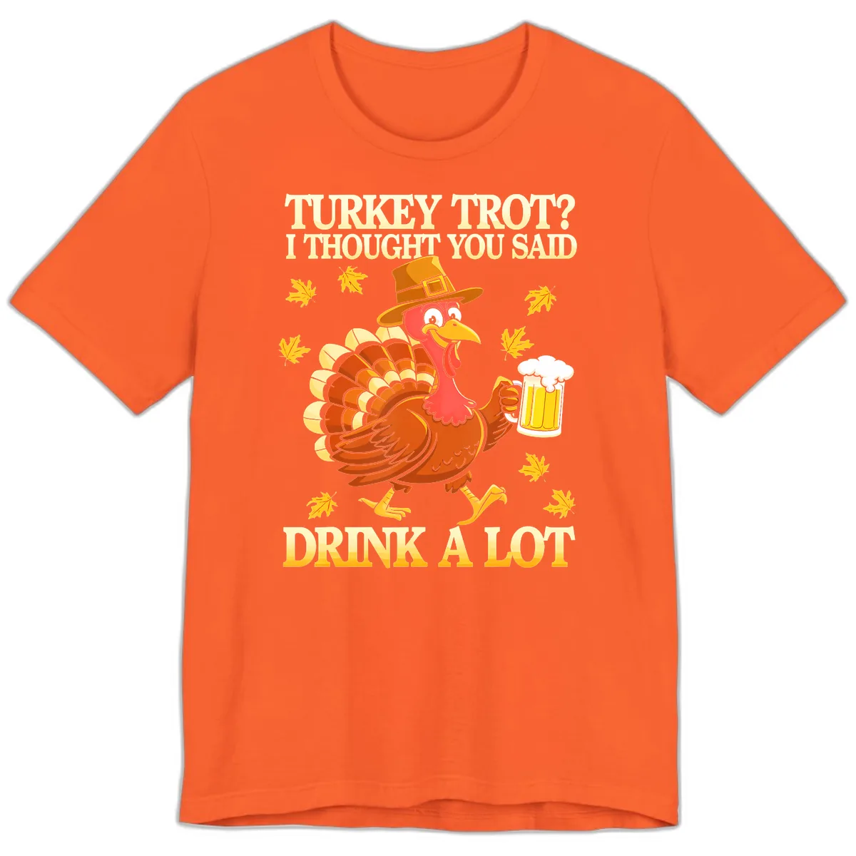 Turkey Trot Drink A Lot Premium T-Shirt in Orange