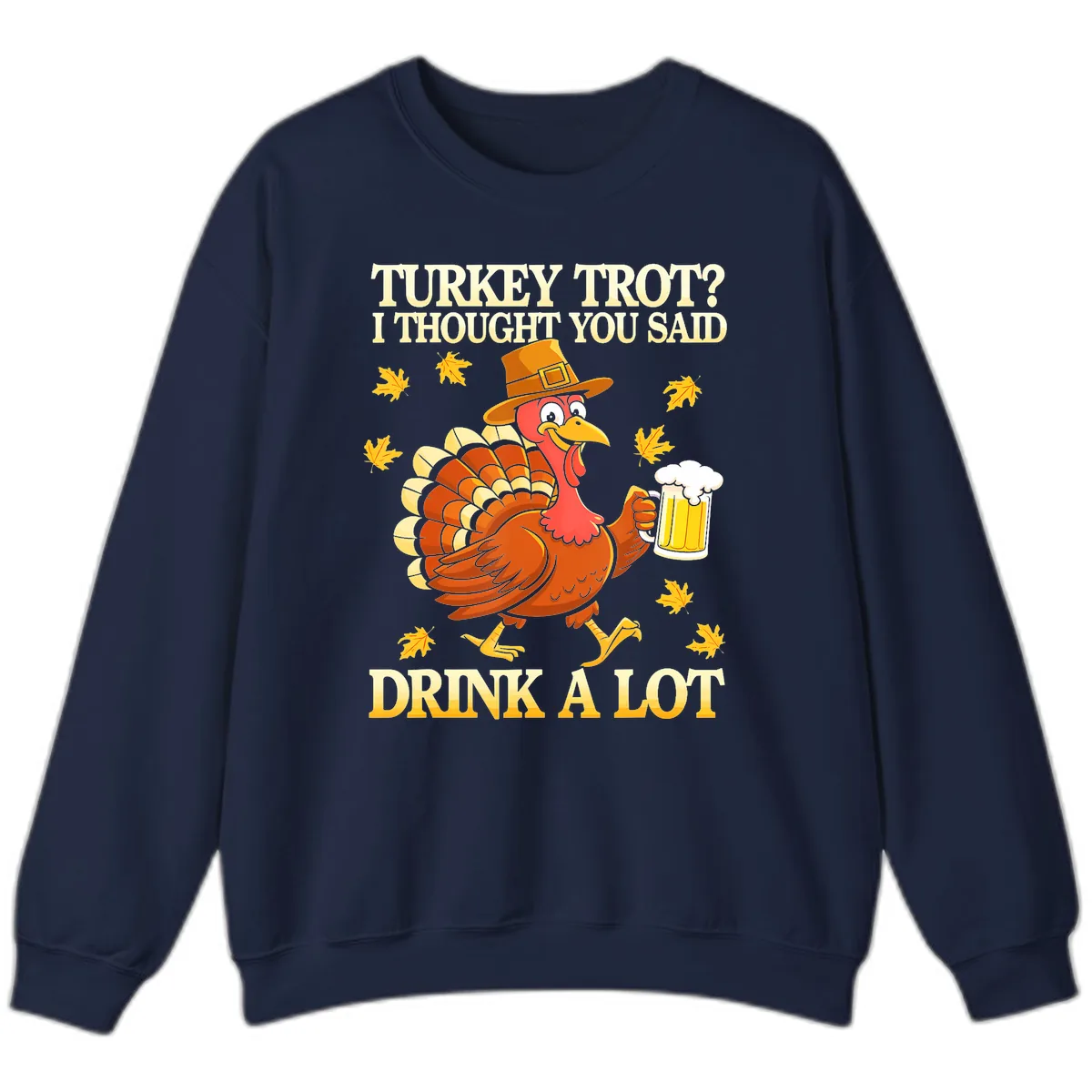Turkey Trot Drink A Lot Sweatshirt in Navy