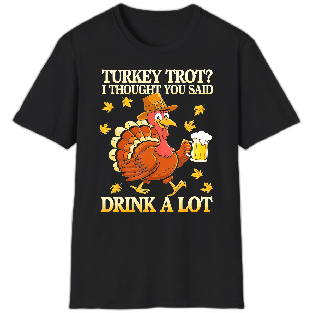 Turkey Trot Drink A Lot T-Shirt in Black