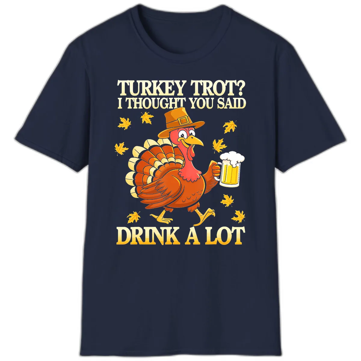 Turkey Trot Drink A Lot T-Shirt in Navy