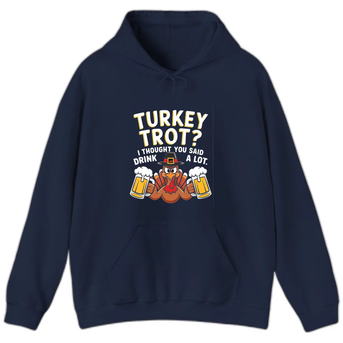 Turkey Trot Drink A Lot Hoodie in Navy