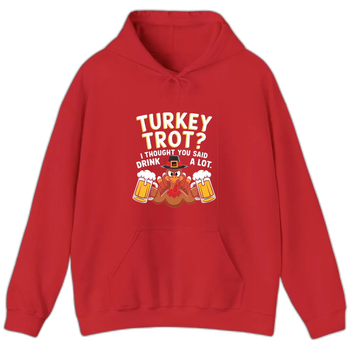 Turkey Trot Drink A Lot Hoodie in Red