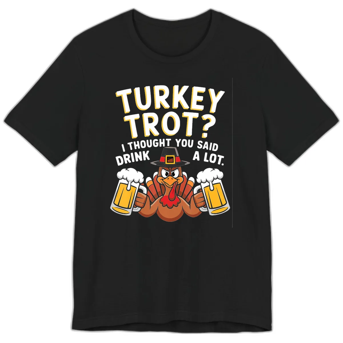 Turkey Trot Drink A Lot Premium T-Shirt in Black