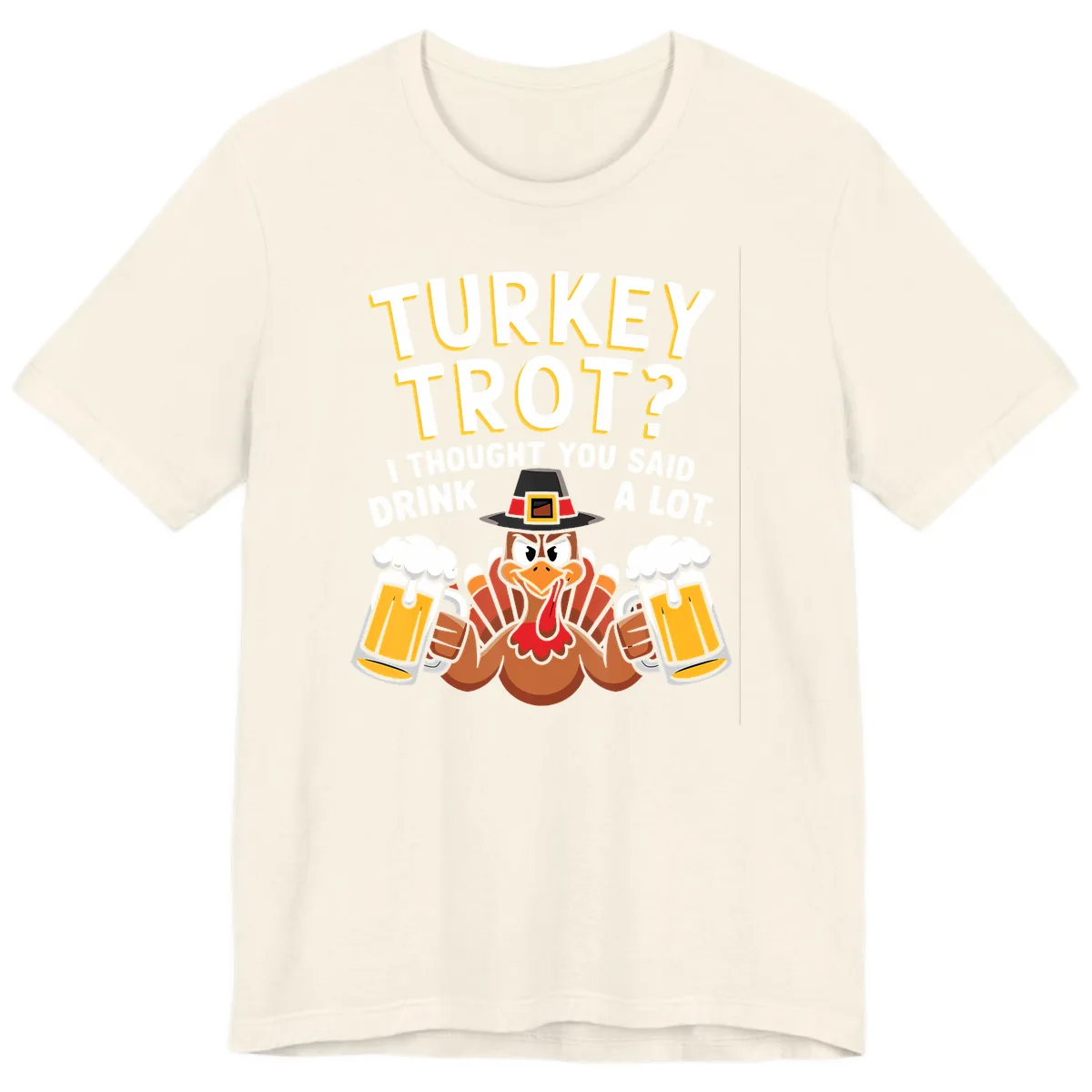 Turkey Trot Drink A Lot Premium T-Shirt in Natural