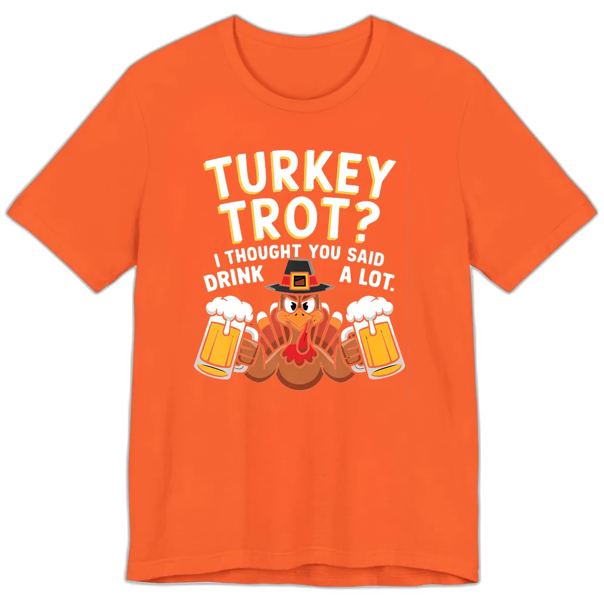 Turkey Trot Drink A Lot Premium T-Shirt in Orange