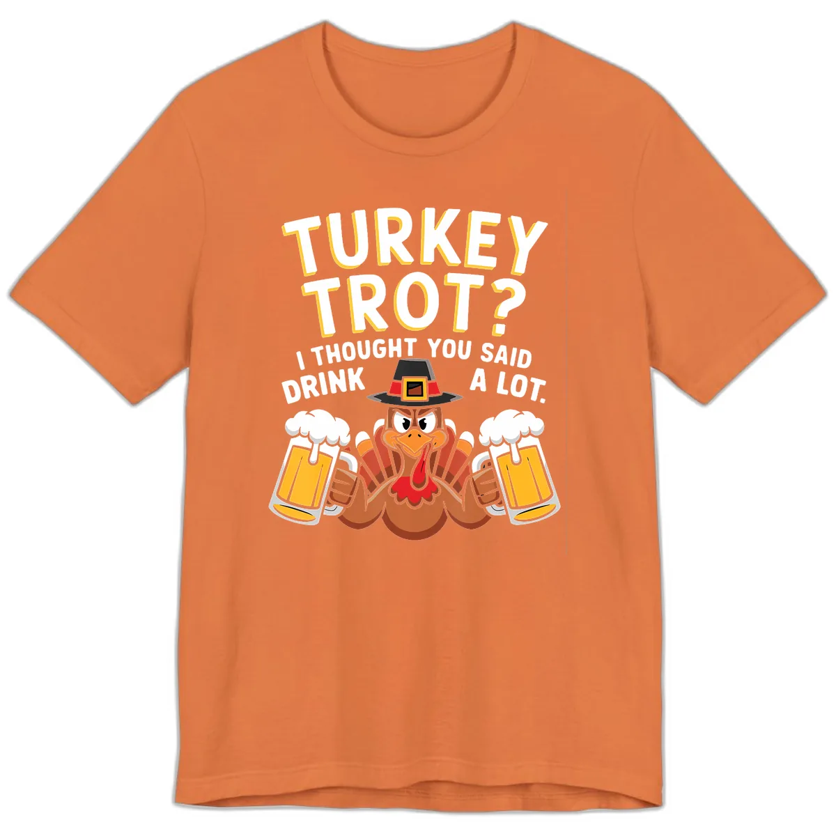 Turkey Trot Drink A Lot Premium T-Shirt in Burnt Orange