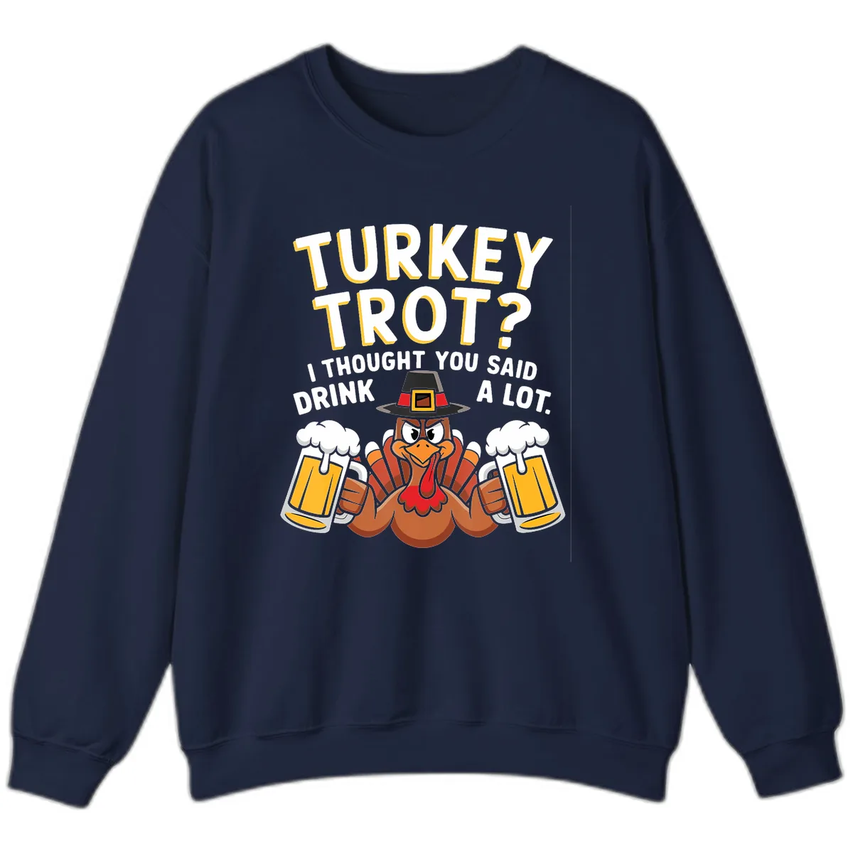Turkey Trot Drink A Lot Sweatshirt in Navy
