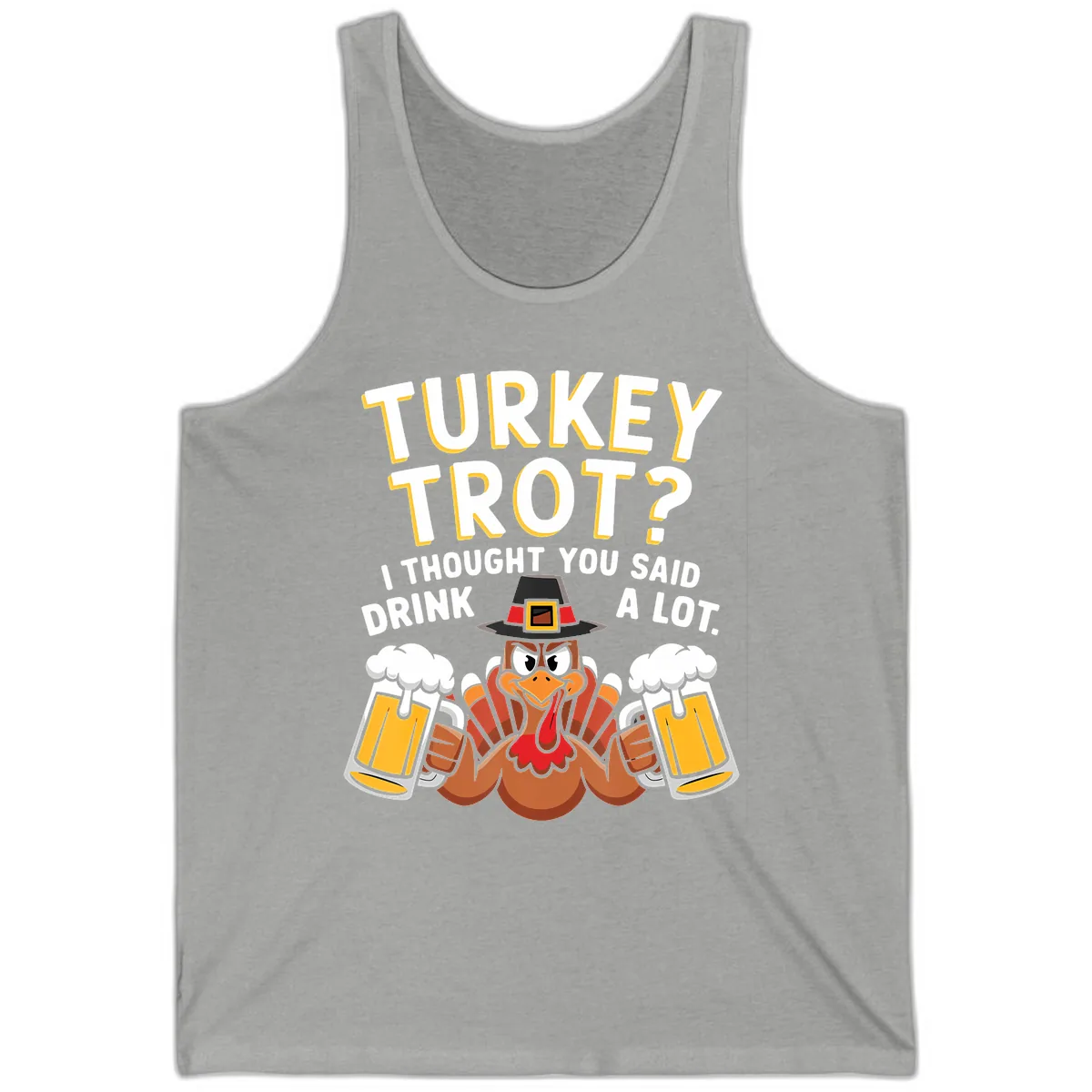 Turkey Trot Drink A Lot Tank in Athletic Heather