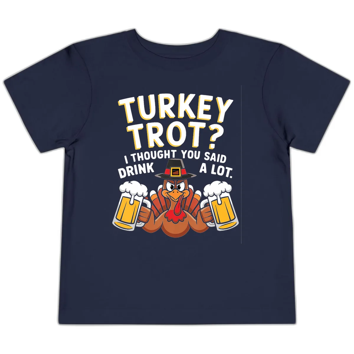 Turkey Trot Drink A Lot Toddler T-Shirt in Navy