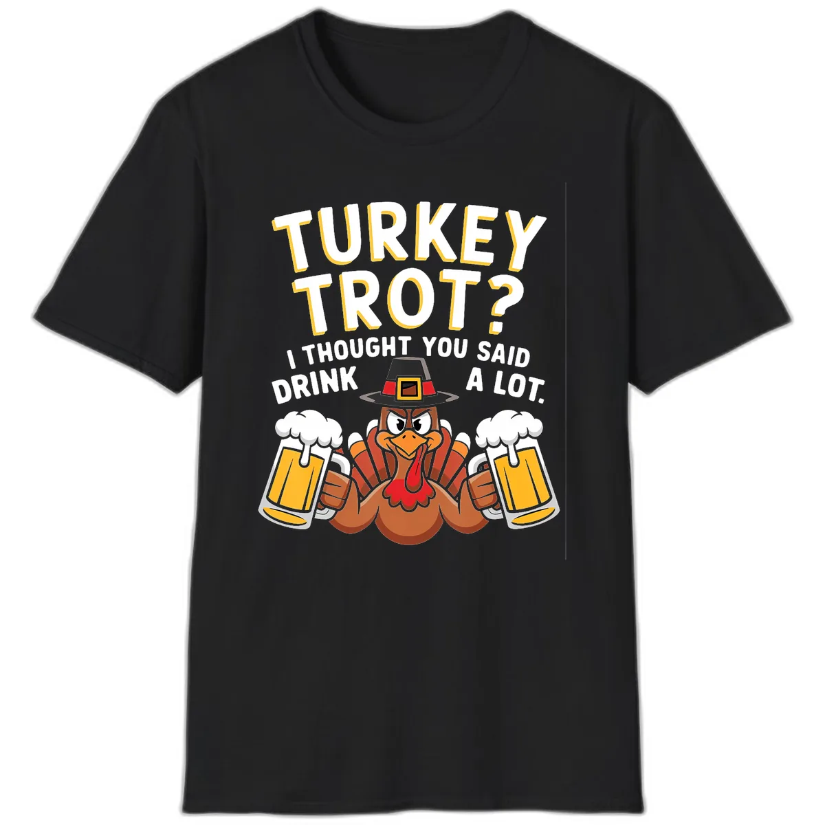 Turkey Trot Drink A Lot T-Shirt in Black