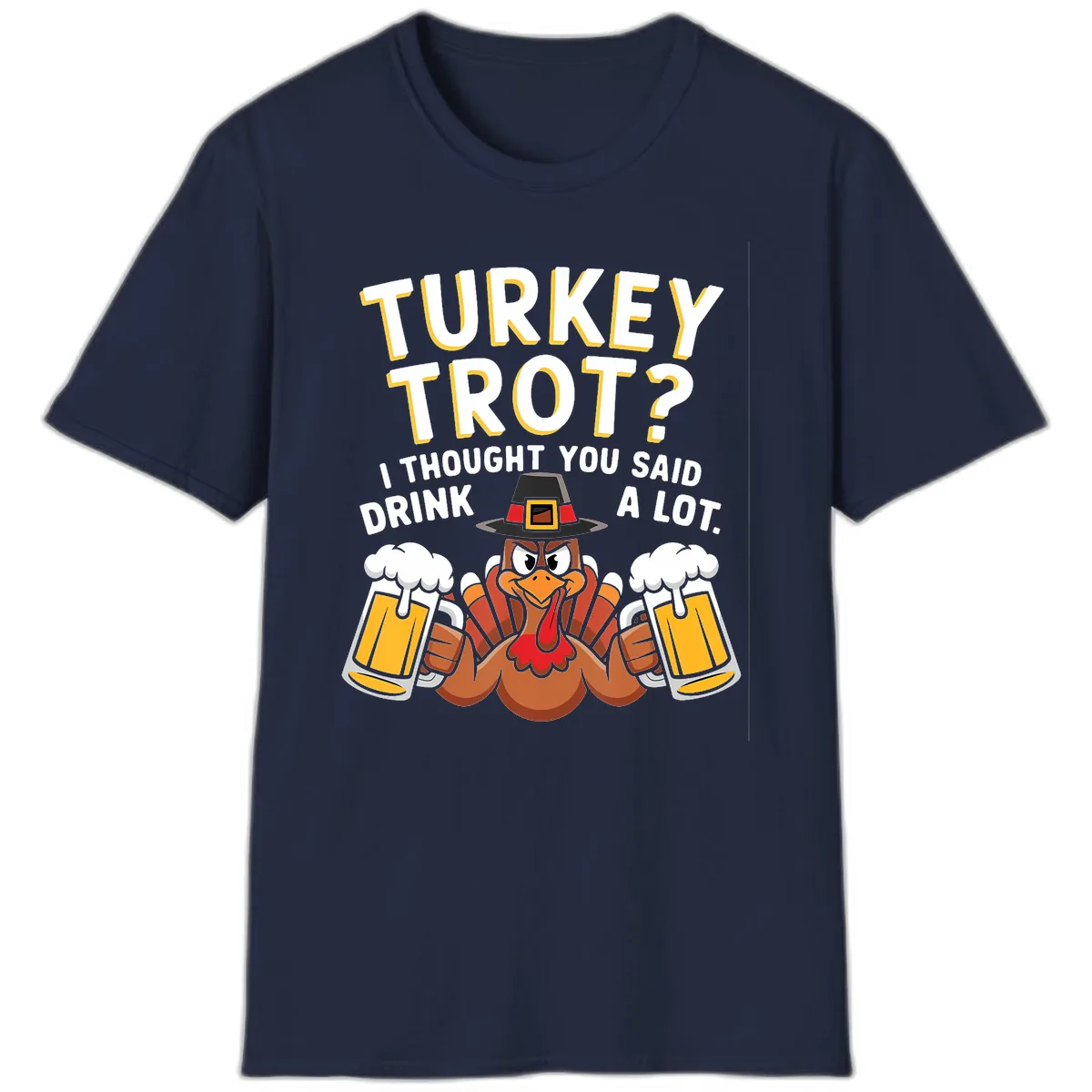 Turkey Trot Drink A Lot T-Shirt in Navy