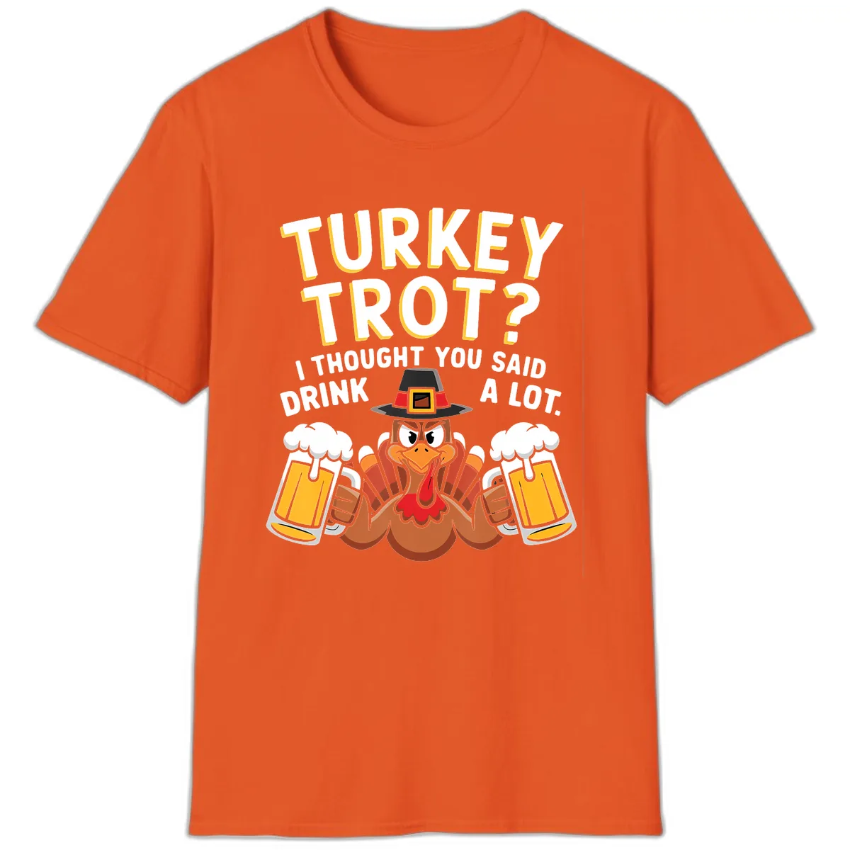 Turkey Trot Drink A Lot T-Shirt in Orange