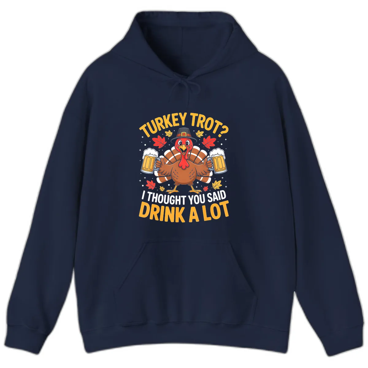 Turkey Trot Drink A Lot Hoodie in Navy