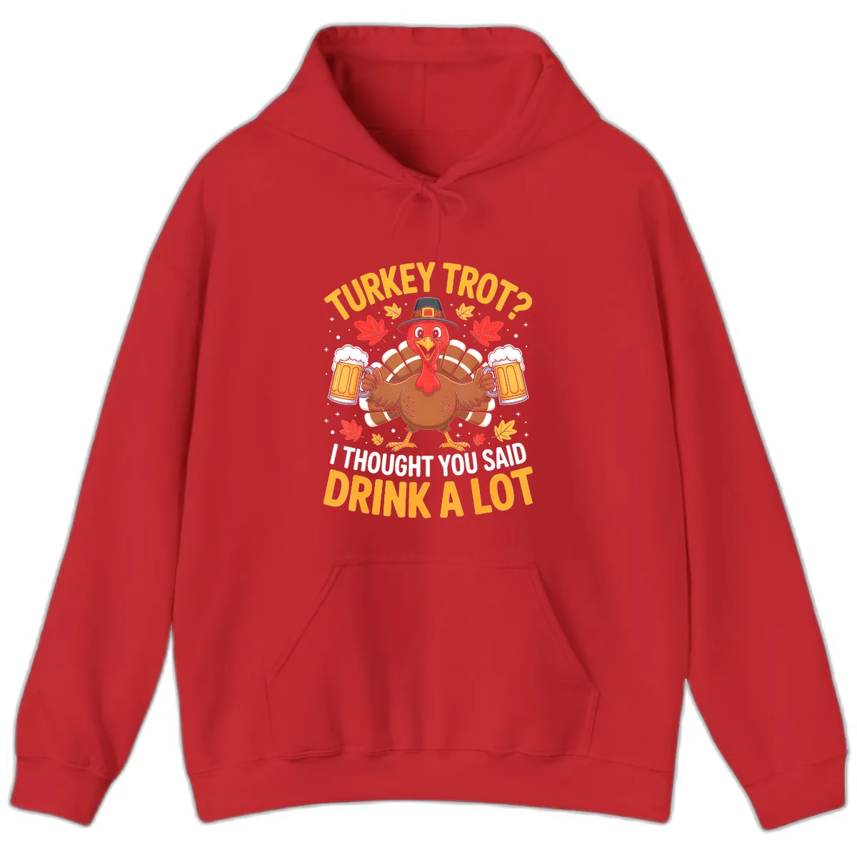 Turkey Trot Drink A Lot Hoodie in Red