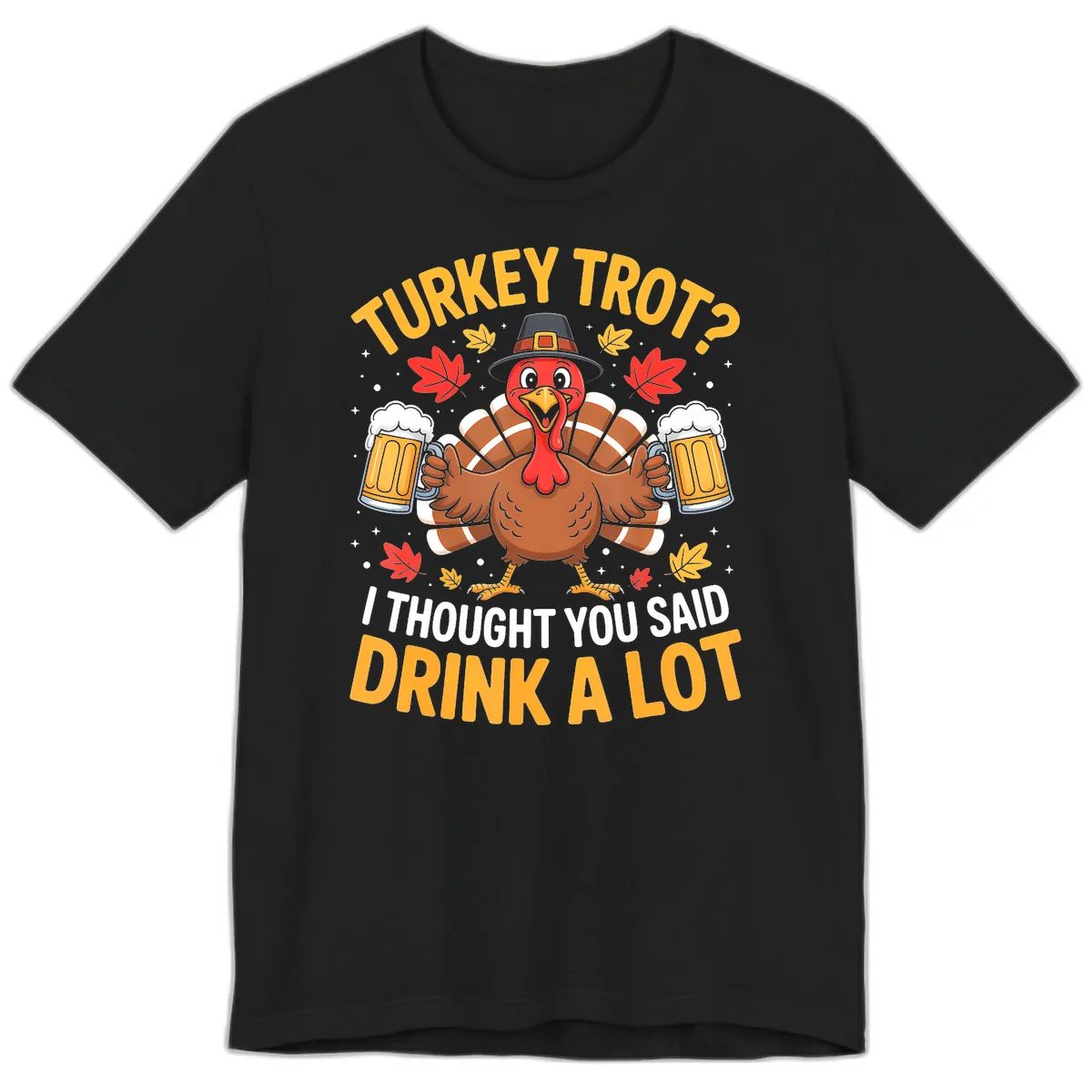 Turkey Trot Drink A Lot Premium T-Shirt in Black
