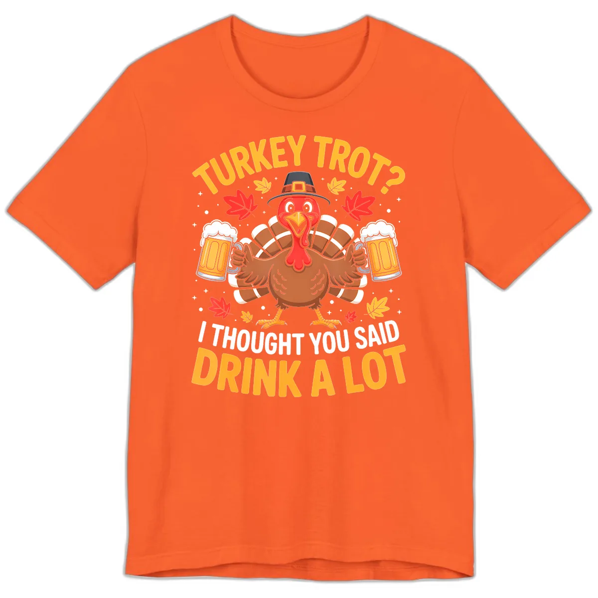 Turkey Trot Drink A Lot Premium T-Shirt in Orange