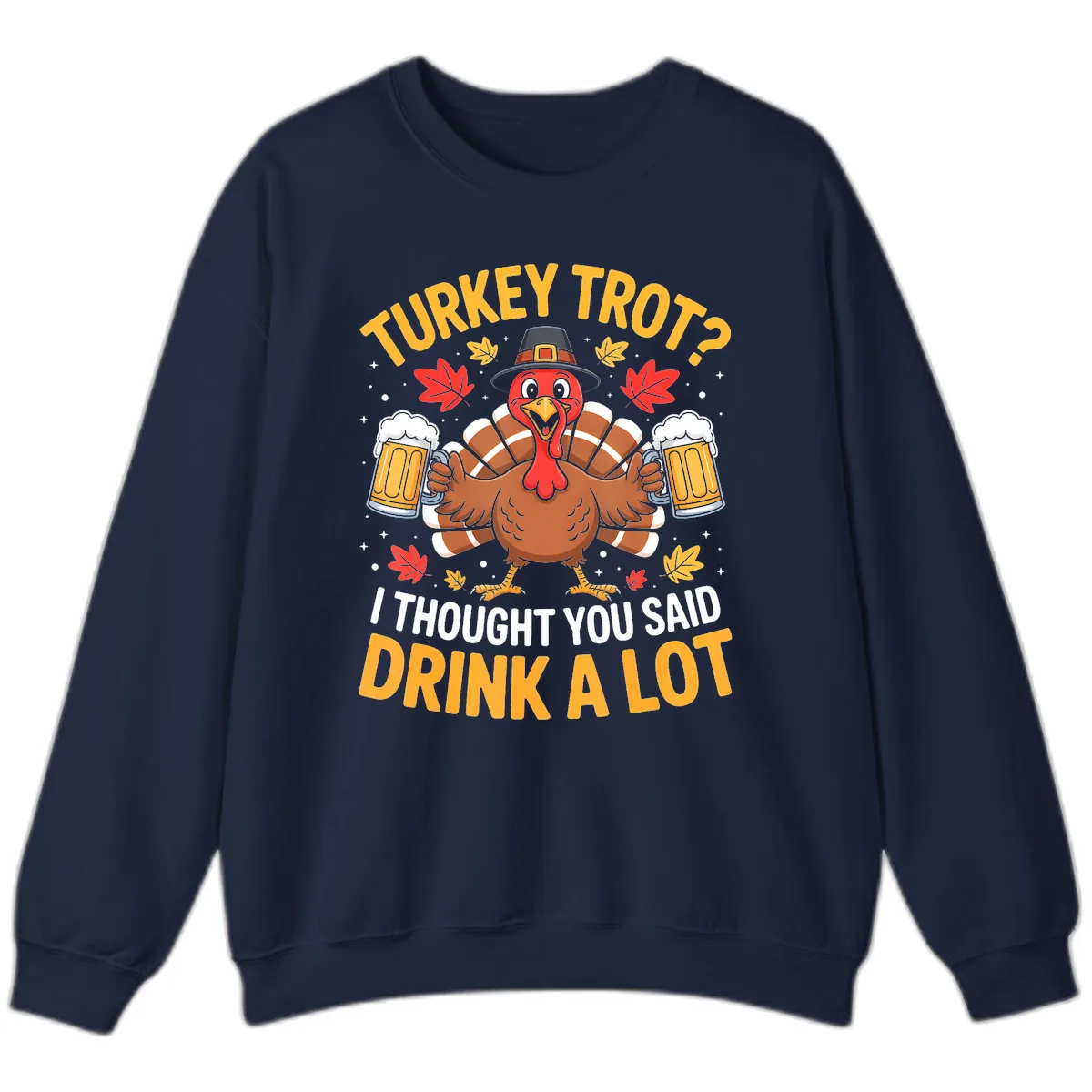 Turkey Trot Drink A Lot Sweatshirt in Navy