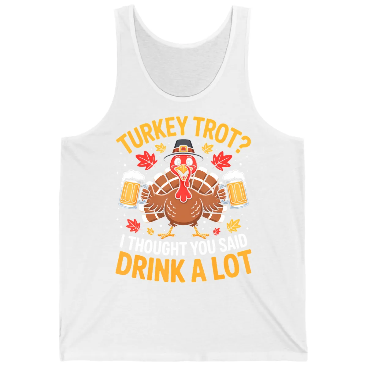 Turkey Trot Drink A Lot Tank in White