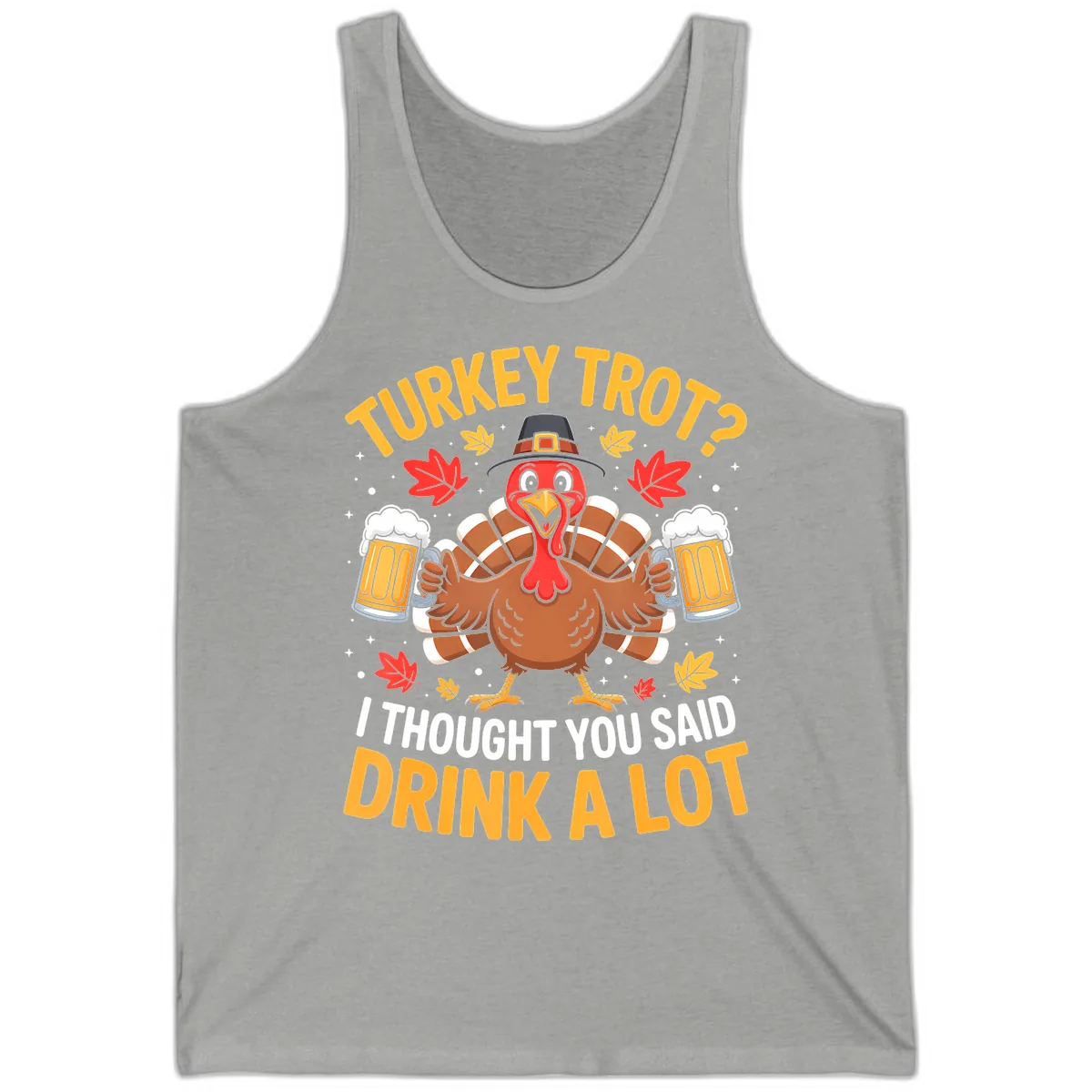 Turkey Trot Drink A Lot Tank in Athletic Heather