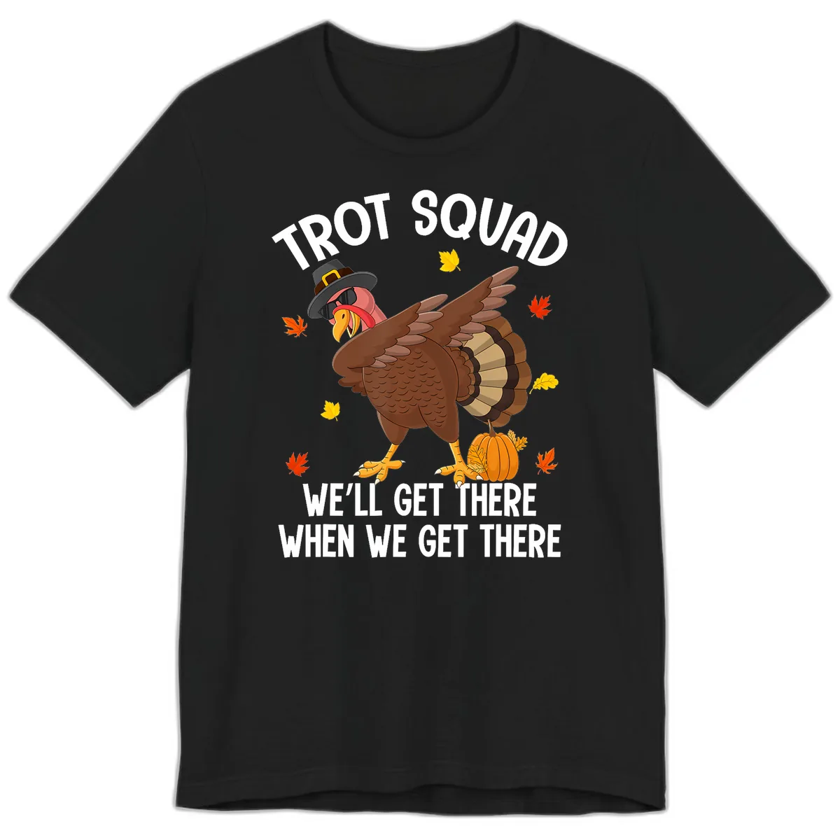 Turkey Trot Squad Thanksgiving Run Premium T-Shirt in Black