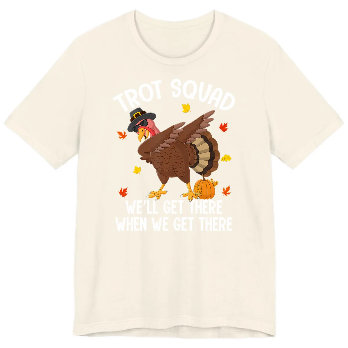 Turkey Trot Squad Thanksgiving Run Premium T-Shirt in Natural