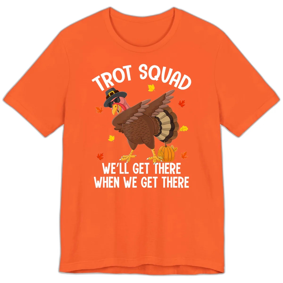 Turkey Trot Squad Thanksgiving Run Premium T-Shirt in Orange
