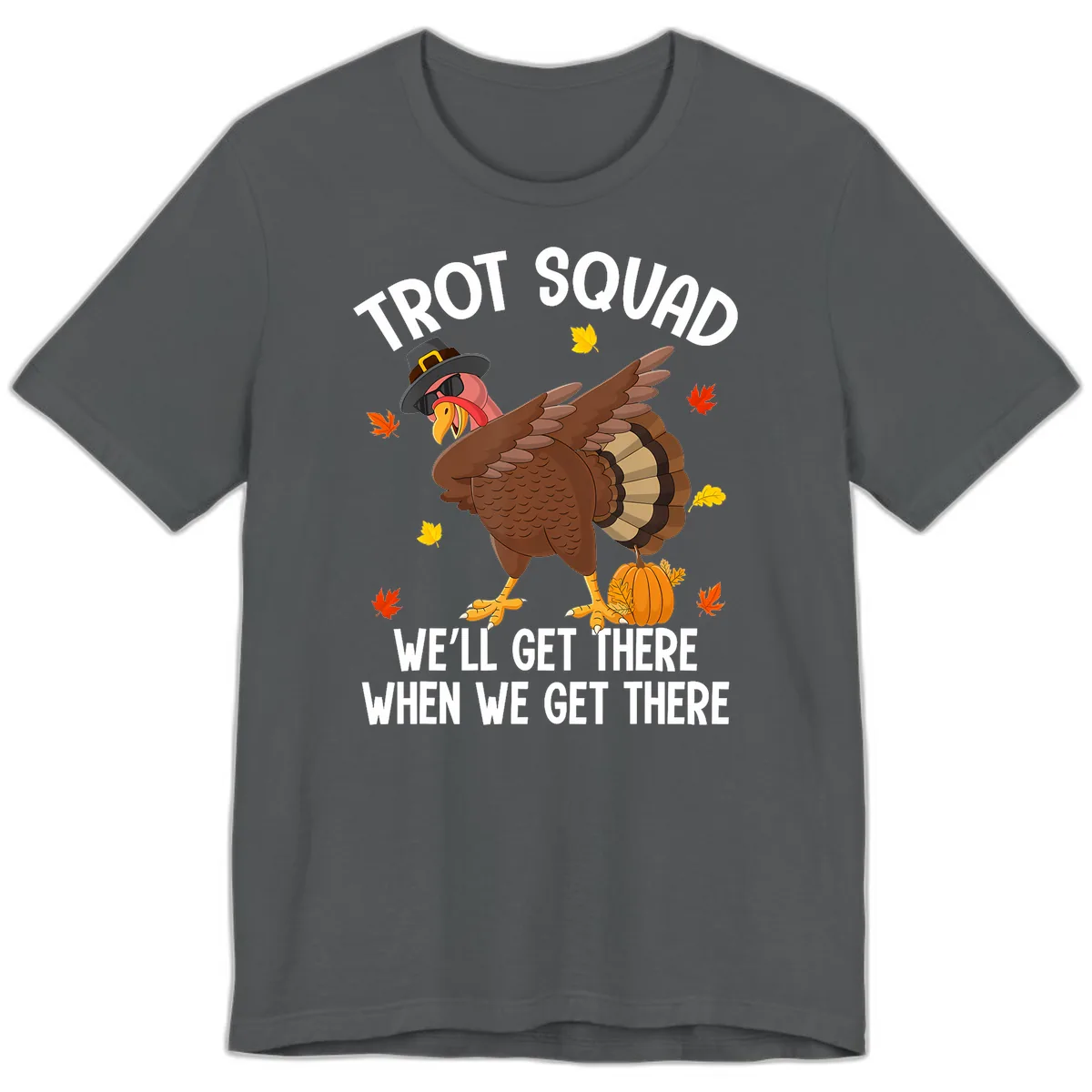 Turkey Trot Squad Thanksgiving Run Premium T-Shirt in Asphalt