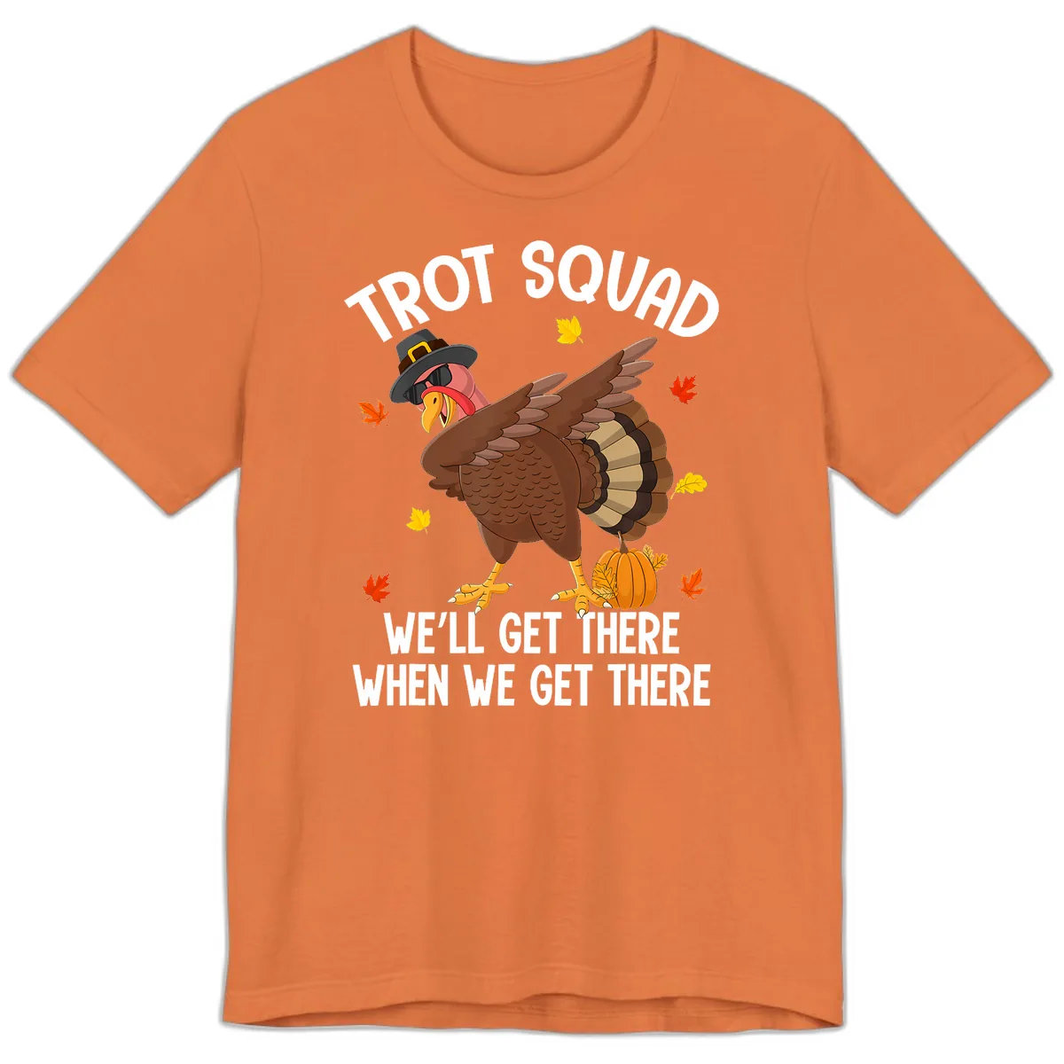 Turkey Trot Squad Thanksgiving Run Premium T-Shirt in Burnt Orange
