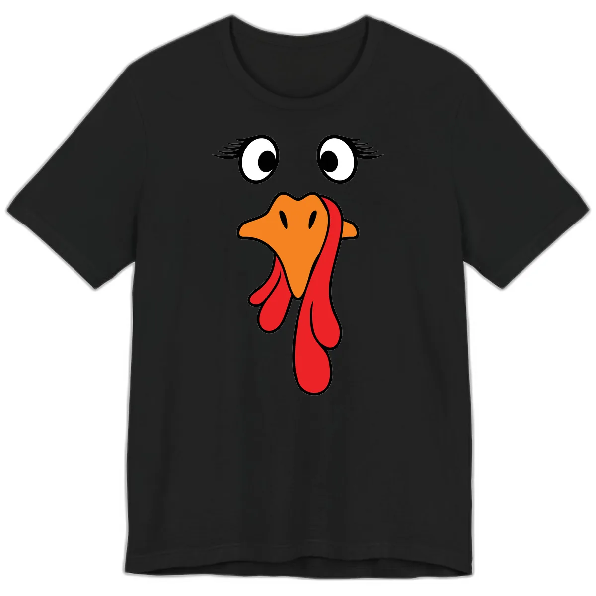Funny Turkey Face Thanksgiving Trot Premium T-Shirt in Black