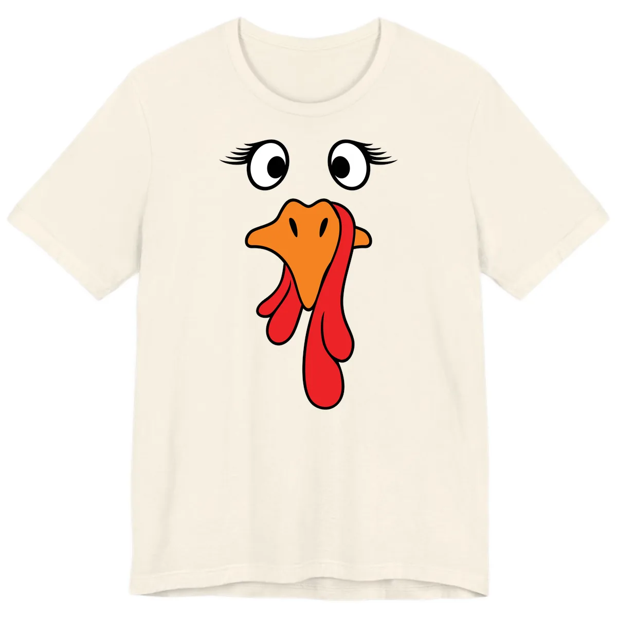 Funny Turkey Face Thanksgiving Trot Premium T-Shirt in Natural