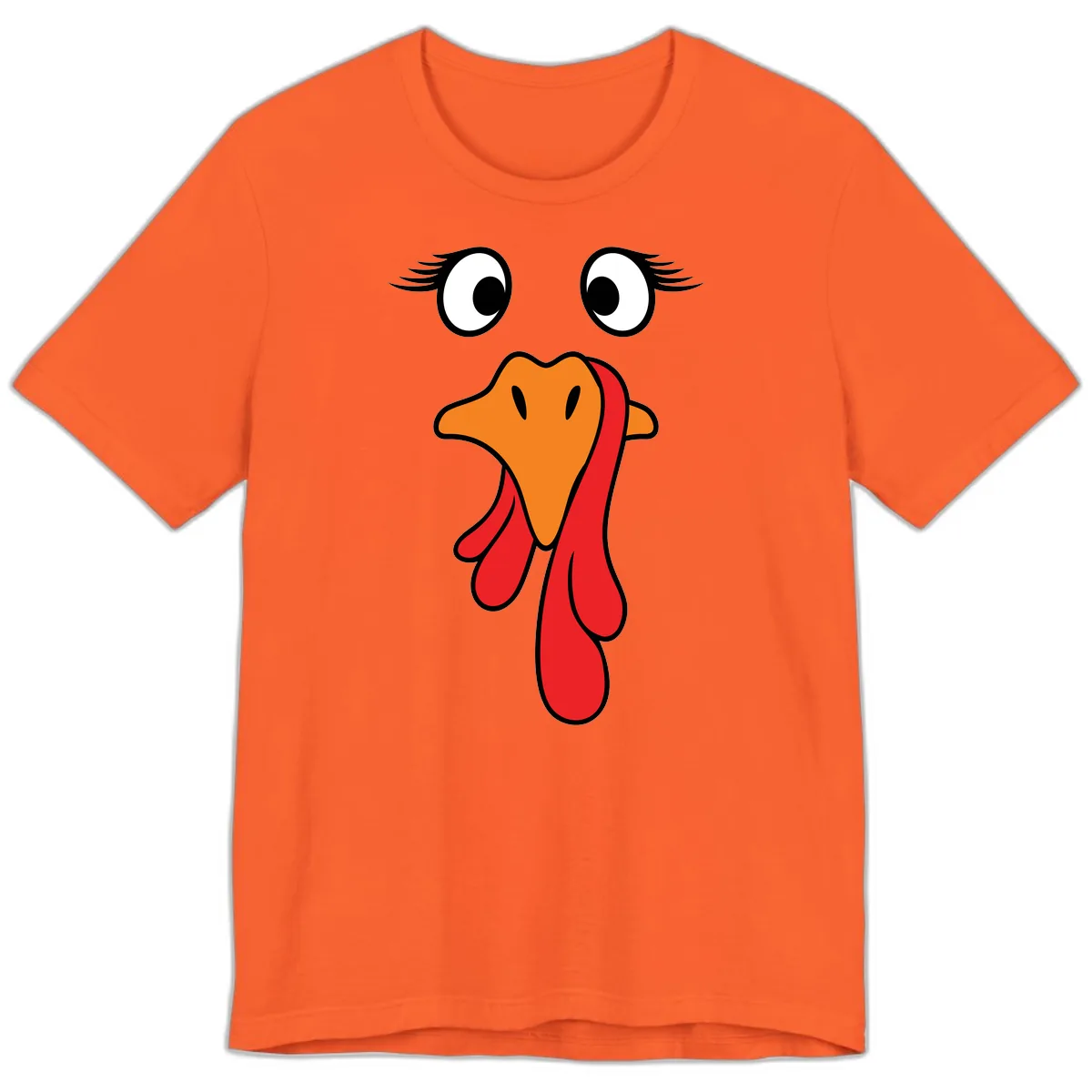 Funny Turkey Face Thanksgiving Trot Premium T-Shirt in Orange